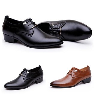 Men Casual Fashion Oxfords Leather Lace Up Wedding Formal Dress Shoes