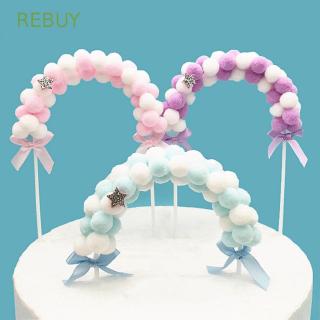 REBUY Pompom Cloud Baby Shower Birthday Party Festival Supplies Cake Topper