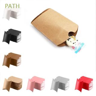 10/50pcs Present Pouch Christmas Kraft Gift Bag Pillow Shape Paper Candy Boxes