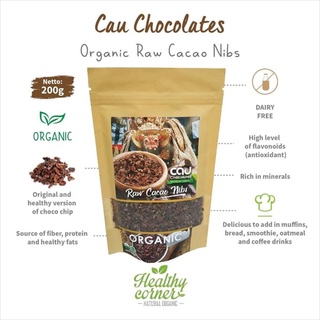 Organic Raw Cacao Nibs Kakao 200 gr - Cau Chocolates