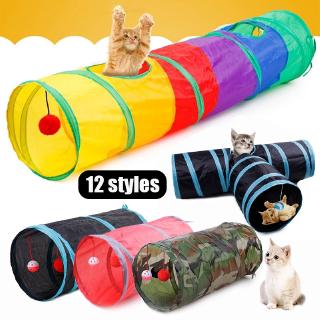 Funny Pet Tunnel Cat Play Rainbown Tunnel Brown Foldable Cat Tunnel Kitten Toy Bulk Toys Rabbit Tunnel Cat Cave