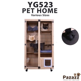 Pazazz Big Villa Type Super Large Free Space Home Indoor Solid Wood Cat Cage Three-layer Luxury
