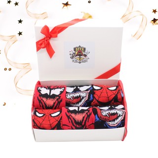 [Shop Malaysia] [Ready Stock Malaysia] Marvel Spiderman Venom Carnage 3 Geeky Fashion Long Socks Christmas Gift Set