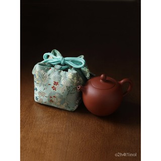 Spring Mud Brocade Thickened Silk Storage Travel Bag Tea Pot Teacup Tea Set Teapot Medium Cloth Bag Six Colors