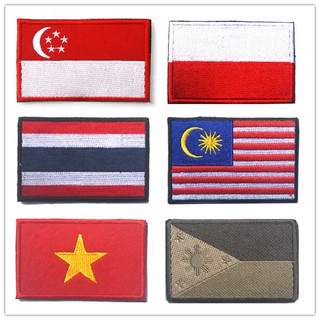 Asian Countries HongKong Philippines Velcro Flag Patches
