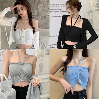 Women Solid Sexy Off Shoulder Exposed Navel Knitted Short Vest