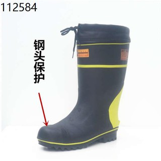 rain boots rain boots kids Steel toe rain boots in tube men's fall/winter water shoes anti-smashing rubber safety rain b