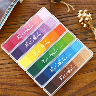 6PCS Rainbow Gradient Color Ink Pads Inkpad Craft Stamps for Paper Fingerprint