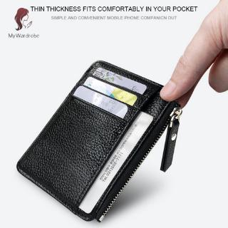 ✨MyWardrobe✨ Men Wallet Solid Color Textured PU Zipper Card Holder Mini Coin Purse