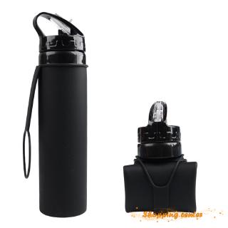 ❥SC 600ml Collapsible Folding Silicone Sport Water Bottle Outdoor Cycling Camping