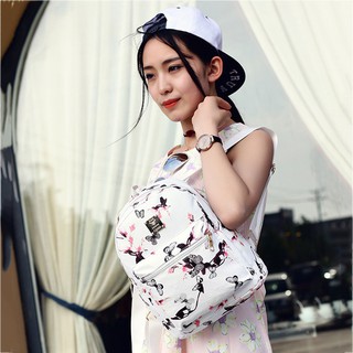 Women Floral Printed PU Leather School Book bag Travel