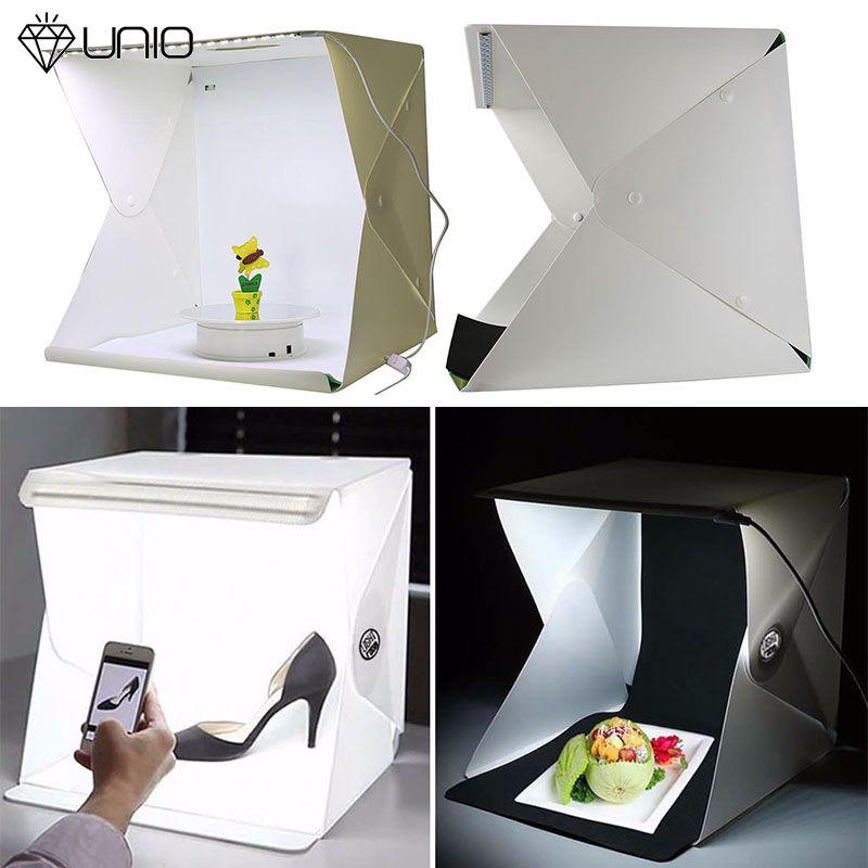 UNIO Foldable 40cm Button Portable LED Lights Photo Studio Soft Light Box Cube