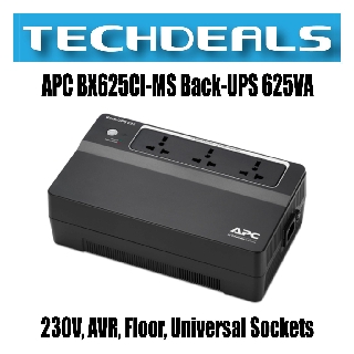 APC BX625CI-MS Back-UPS 625VA, 230V, AVR, Floor, Universal Sockets UPS