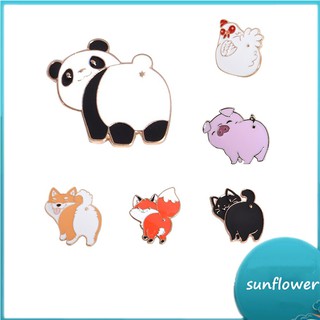 Sunflower_1Pc Unisex Cute Animal Panda Dog Pig Pattern Lapel Brooch Pin Enamel Badge Pin