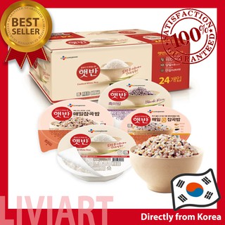 [CJ] Hatban Haetban Korean Cooked Rice Series 130g, 210g (White Rice, Small White Rice, Black Rice, Brown Rice, Full of Flavor Rice, Germinated Brown Rice, Grain Rice with Chickpea, Multigrain, Organic Rice, Sprouted Brown Rice, Sticky Grain, Rice Bud
