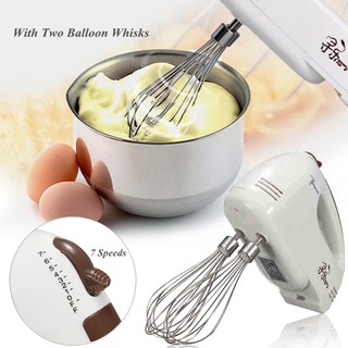 Electric 7 Speed Handheld Food Whisk Blender Home Kitchen Egg Cake Mixer Beater