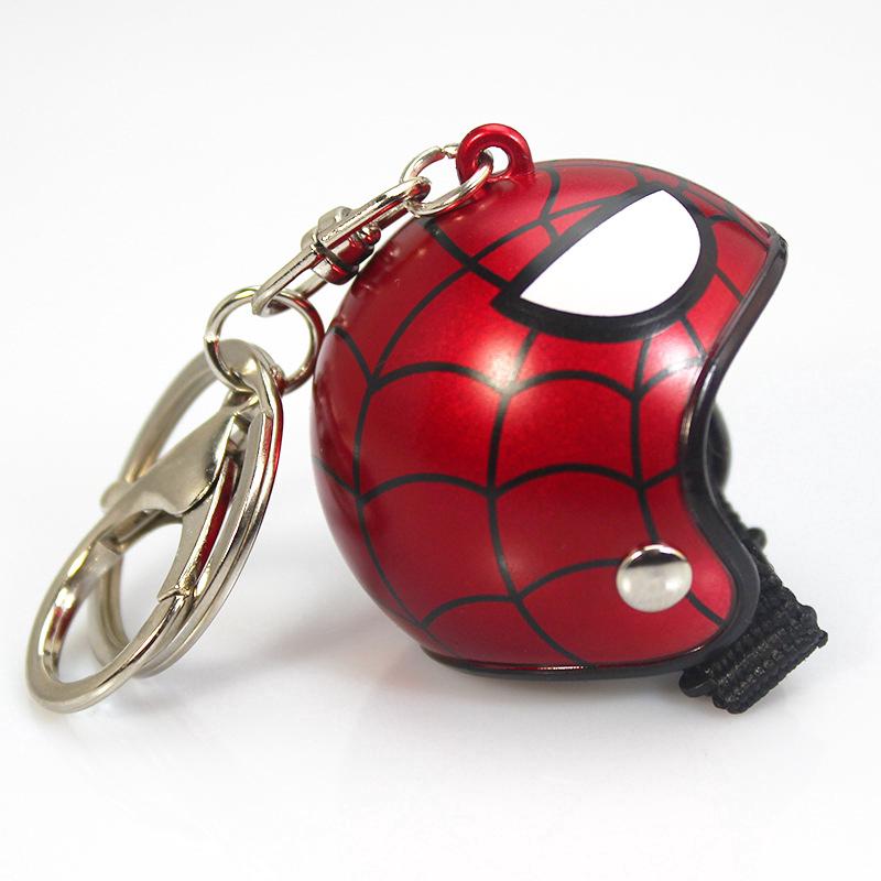 New Motorcycle Safety Helmets Keychains spiderman ironman men Car Key Ring gift