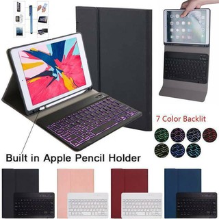 For iPad 10.2 Inch 2019 7th Gen Bluetooth Keyboard Slim Leather Case Stand Cover