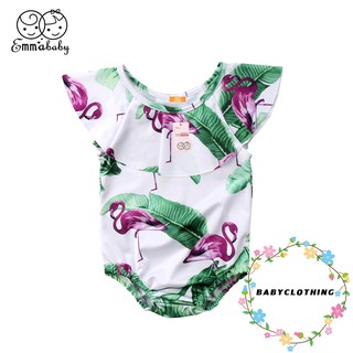 Baby Girls Flamingo Flower Swimsuit Outfits