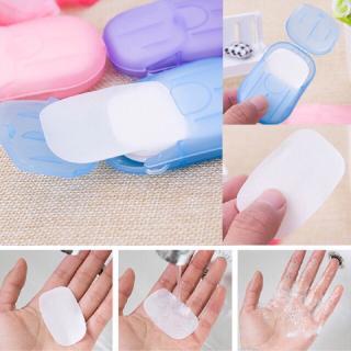 20pcs Disposable Boxed Soap Paper Travel Portable Hand Washing Box Scented Slice Sheets Mini Soap Paper