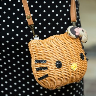 Mini Hello Kitty Handmade Straw Bag Rattan Bag