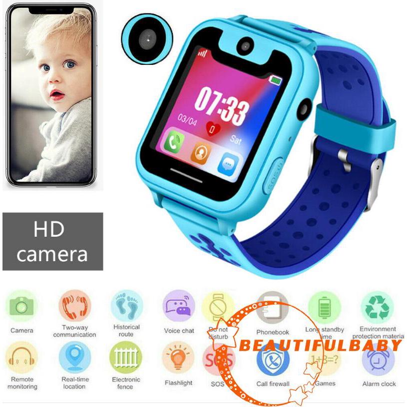 BღBღKinder Smart Uhren IP67 Wasserdicht mit GPS-Tracker + Kamera Kids Smart