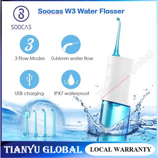 SOOCAS W3 Oral Irrigator Dental Portable Electric Water Flosser Original Jet Nozzle Tips Toothpick Cleaner