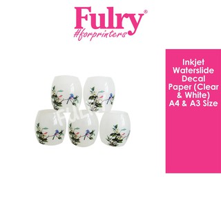 [Shop Malaysia] FULRY JB (A4 Size) Inkjet Waterslide Decal Paper (White / Transparent) - 10pcs/pack