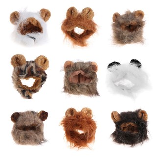yal❤ Pet Costume Cosplay Cat Lions Mane Wig Cute Dog Cap Hat Xmas Dress with Ears