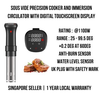 Sous Vide Cooker (1100W), Precision Cooker and Immersion Circulator with Digital Touchscreen Display