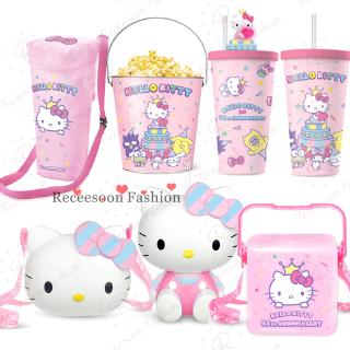 Hello Kitty Popcorn Bucket Straw Cup Cartoon Figure Water Bottle Kids Birthday Gifts
