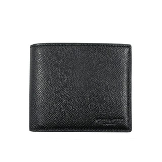 Coach Compact ID Wallet In Crossgrain Leather Black (F59112)