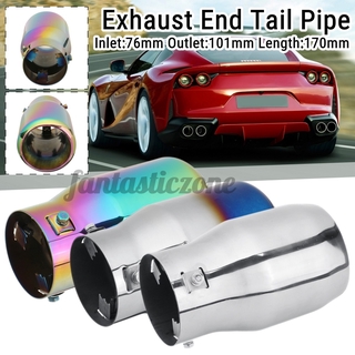Universal Car Rear Round Exhaust Pipe Tail Muffler Tip Chrome Stainless Steel Automobile Muffler Tip Replacement (1)