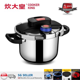 Cooker King YL4S Pressure Cooke/ 304 Extra Thick Stainless Steel/4L Capacity/Up To 1 Year SG Warranty