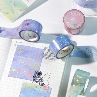 BGM Macaron Colour Washi Tape Purple Pink Blue Green | Japan Masking Tape Galaxy Universe Deco Cute Journaling Colourful