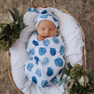 SOME Newborn Blankets Infant Baby Boys Girls Sleeping Bag Swaddle Muslin Wrap+Hat Set