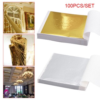 ♦♦ 100 Pcs Gold Leaf Sheets Foil Paper for Arts Slime DIY Gilding Nails Art Craft