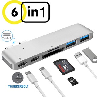 USB C Hub, MacBook Pro Type-C Card Reader Adapter with USB-C Charging USB3.0