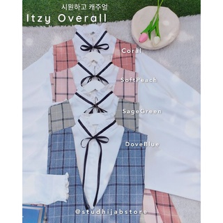 Itzy Overalls Dress Robe Tartan Box Korean Style by Studhijabstore