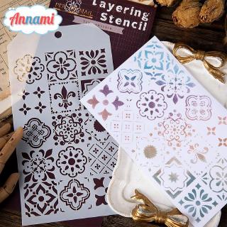 Annami Layering Stencil Decor Painting Ruler Material Vintage Plant DIY Drawing Stencil For Journal Scrapbooking