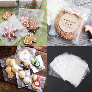 100pcs Self Adhesive Christmas DIY Cellophane Party Treat Cooky Candy Gift Bags