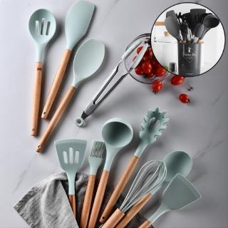 【LIMITED TIME DISCOUNT】11/12PCS Silicone Kitchenware Cooking Utensils Set Heat Resistant Kitchen Non-Stick Cooking Utensils Baking Tools With Storage Box (1)
