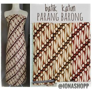 Batik Cloth Cotton Parang Barong Aty Basic Beige / Batik Cloth Meteran Motif Rejeng