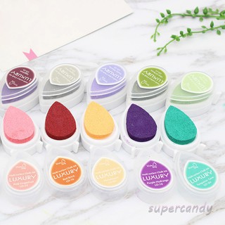 Mini Water Droplets Shape Ink Pad Colorful Cartoon Stamp Ink Pad Set for DIY Art Craft