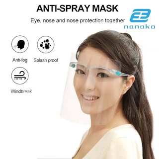 [Glasses+Face Shield] Mask inner Anti Fog Adjustable goggles Anti-Sneeze Liquid Eye Protection Anti-Droplets Windproof