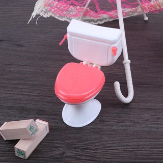 1Set Goodfeng Bathroom Furniture Doll Accessories Plastic Toilet for Barbie Gift Accessories Toilet (1)