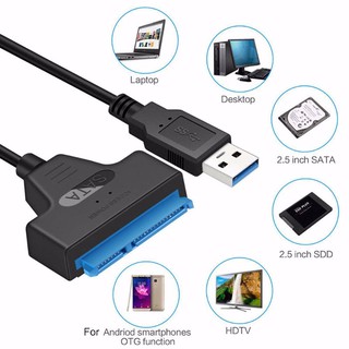 USB 3.0/2.0/Type C to 2.5 Inch SATA Hard Drive Adapter Converter Cable for 2.5'' HDD/SSD