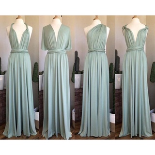 Sage green (free inner Tube) multiway infinity bridesmaid wedding maxi dress