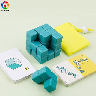 3D Children Adult Magic Cube Multi-color Wooden Soma Puzzle Educational Brain Teaser IQ Mind Game