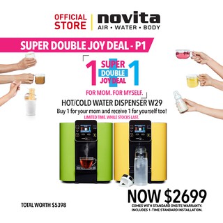 (Buy 1 Get 1) novita SUPER DOUBLE JOY DEAL P1: HydroCube™ Hot/Cold Water Dispenser W29